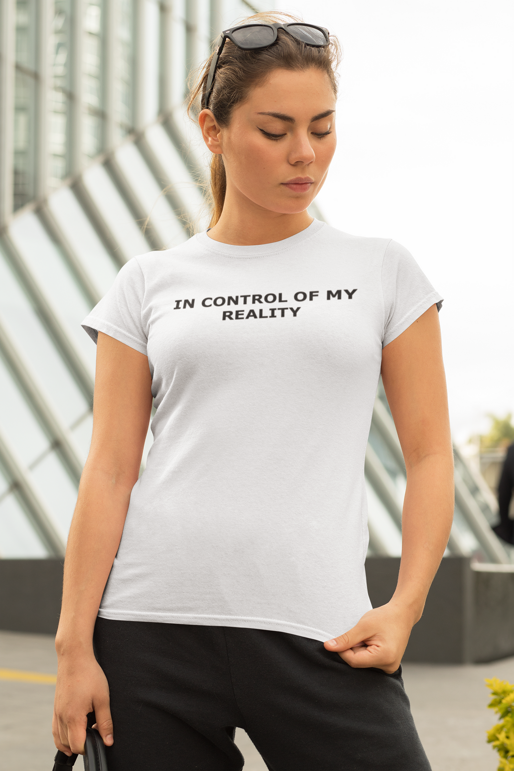 In Control Of My Reality - Basic White Premium Cotton T-Shirt