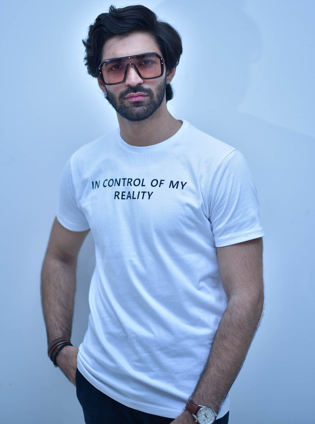 In Control Of My Reality - Basic White Premium Cotton T-Shirt