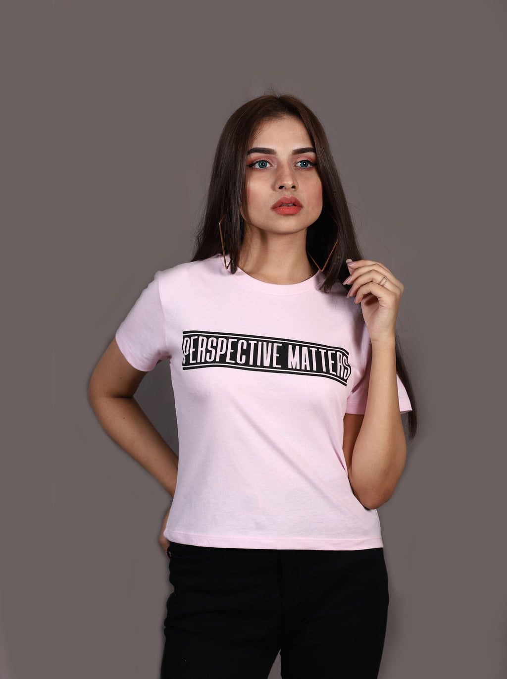 Perspective Matters Pink Cropped Top